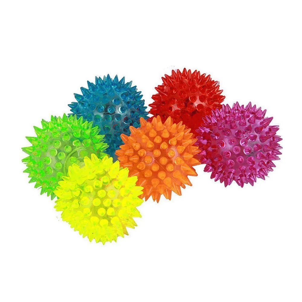 Novelty Lighting Soft Rubber Hedgehog Bouncing Barbed Ball Led Flash Pet Toys Christmas Birthday Festival Gift