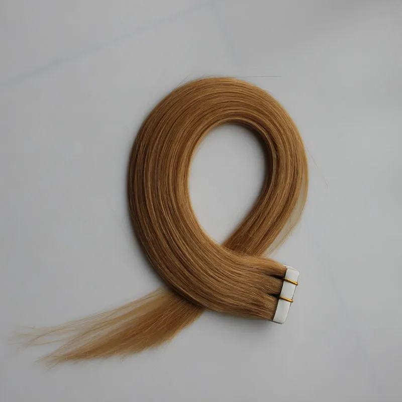 100 g tape in menselijke haarextensies recht 40 stks Braziliaanse maagd haar honing blonde tape in menselijk haar