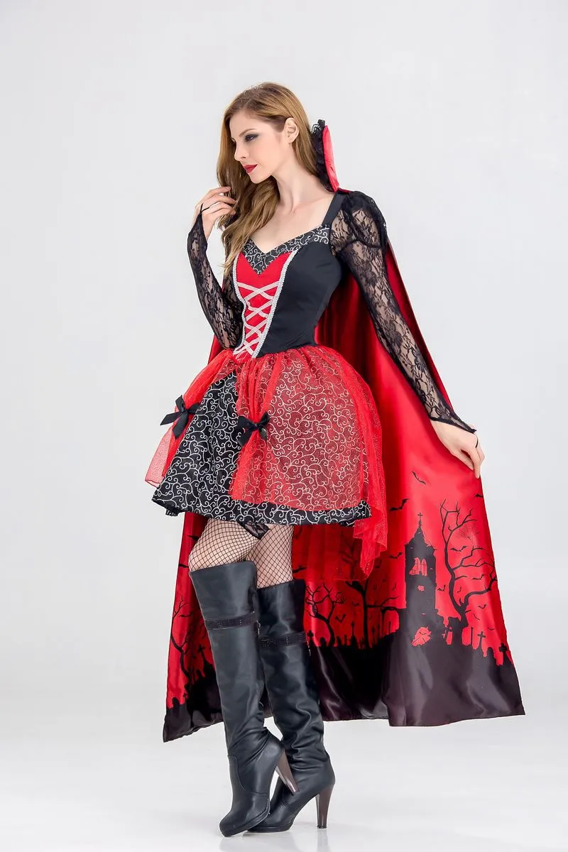 Fantasia de halloween, de alta qualidade, bruxa, para meninos e meninas,  carnaval, cosplay, vestido de vampiro, roupa de desempenho infantil, festa