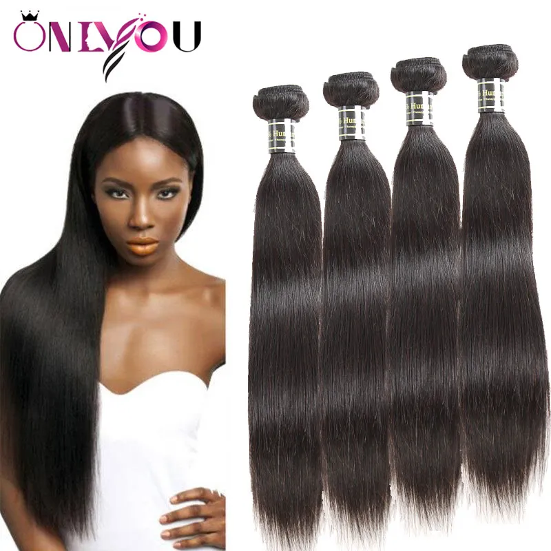 Onlyouhair Peruaanse Remy Haar Bundels Steil Menselijk Haar Weeft Goedkope 8a Braziliaanse Virgin Hair Extensions Straight 4 Bundels Factory Deal