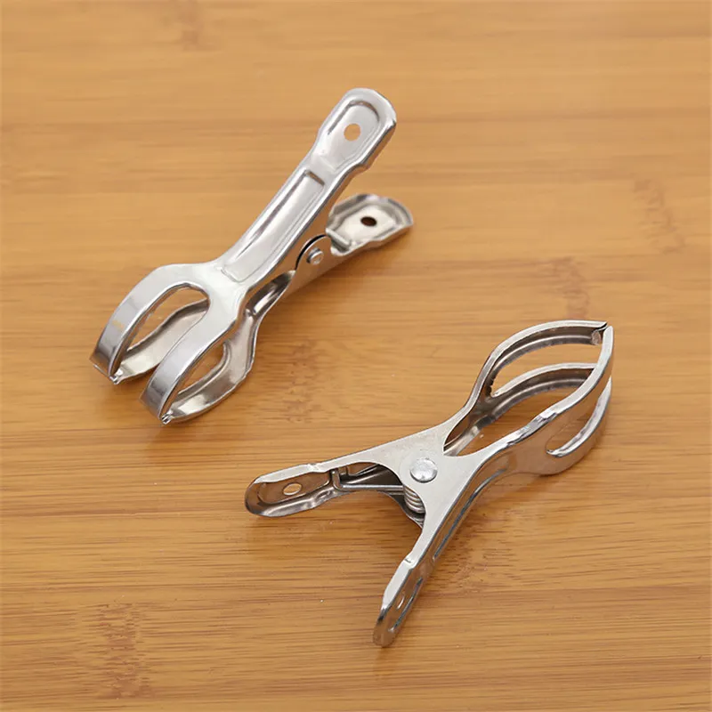 Novelty Stainless Steel Clothes-pin Pegs Spring Clips For Air-dry Socks Underware Coat Pants Laundry Drying Hanger Rack Document Folder