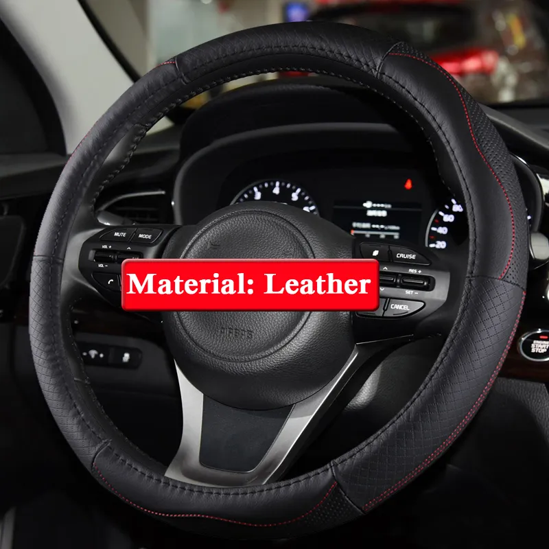 QCBXYYXH Car Styling For KIA K2 KX Cross K3 Forte SportageR 2012-2017 Steering Wheel Covers Leather steering-wheel Cover Interior accessory