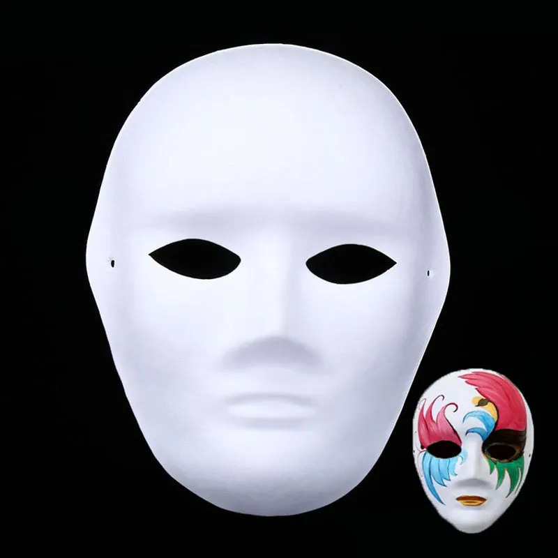 DIY Handmålade mask Fullt ansikte Miljöpappersmassa Masker Konstmålning Masker för Masquerade GSbear tillhandahålls