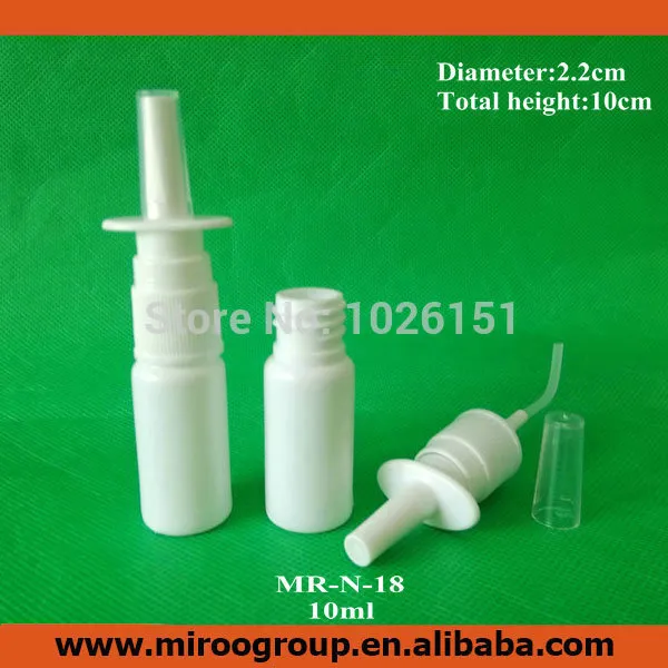 医薬医療グレード50Sets /ロット1/3oz 10ml HDPEプラスチック鼻スプレーポンプボトル、