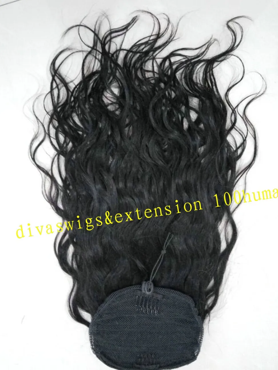 140г черные женщины волнистые хвостик прическа клип ИИН бразильский Реми наращивание волос клип в расширении пони хвост человеческих волос шнурок хвост