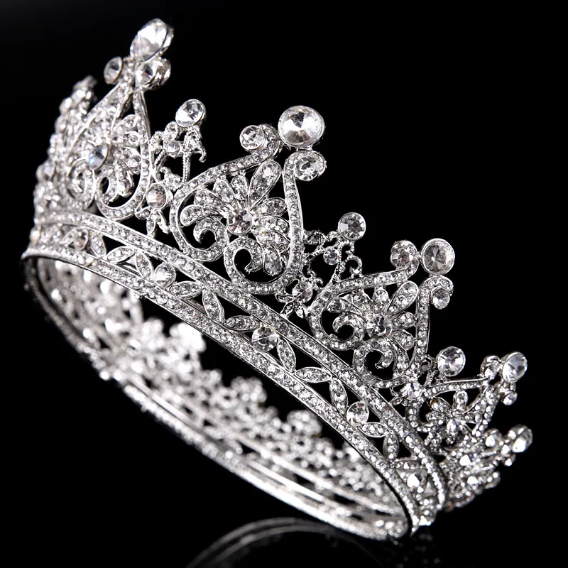 Princesse européenne couronnes de mariage femmes diadèmes de mariée bandeaux cristal strass diadème couronnes bandes de cheveux filles bijoux de cheveux accessoires