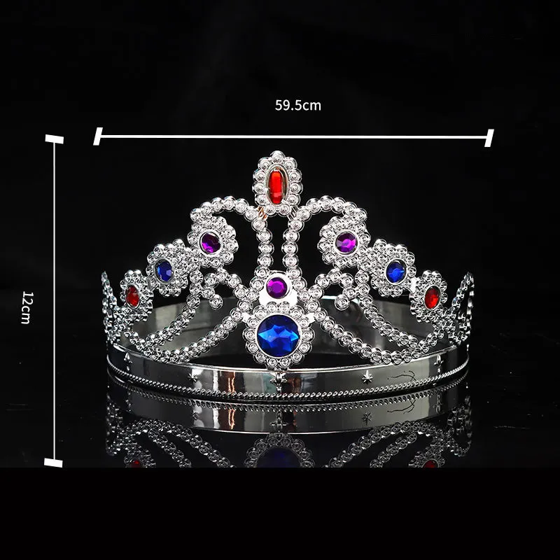 Impreza cosplay król król królowa księżniczka królewska diament klejnot dla dzieci dorośli Crown Headwear Halloween Halloween Hair Accessorie2069457