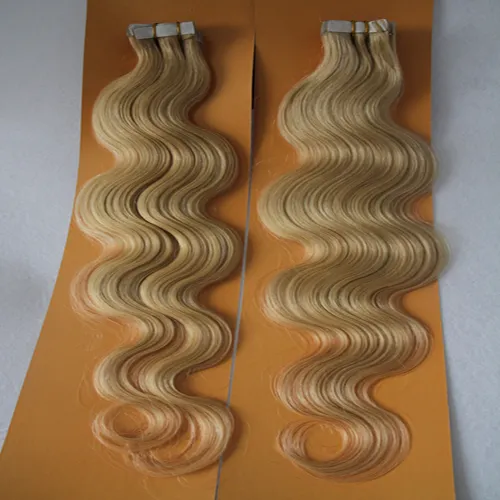 100g 613 Bleach blonde Skin Weft Tape Hair Extensions Double Drawn Adhesive Hair Brazilian Body Wave Tape In Human Hair Extensions