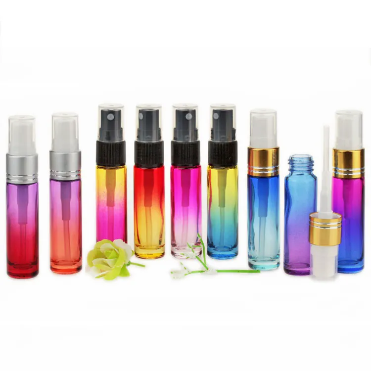 Farbverlauf 10 ml Fine Mist Pumpe Sprayer Glasflaschen für ätherische Öle Parfums Reinigung Produkte Aromatherapie Flaschen