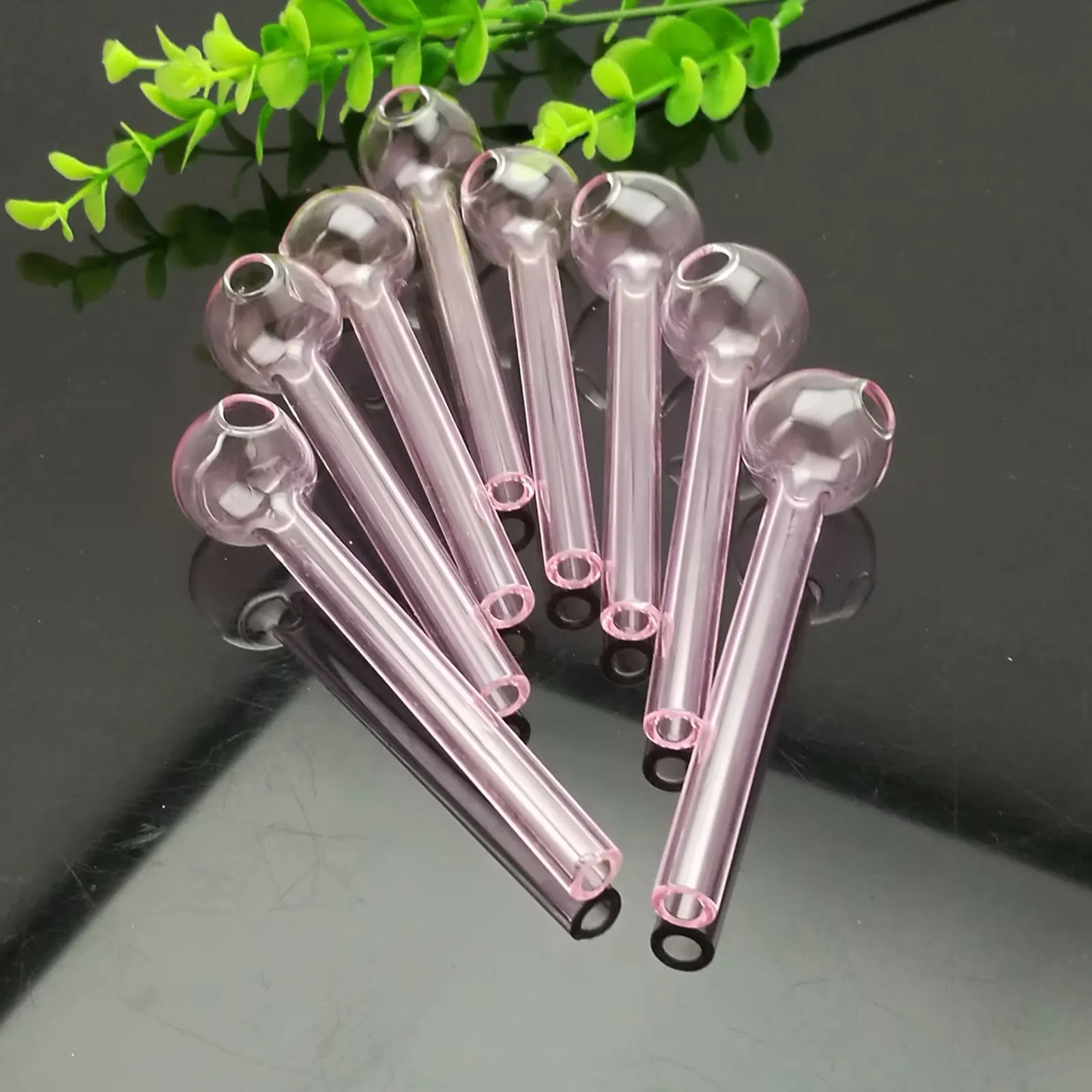 Pink thickened 10cm glass casserole Wholesale Glass bongs Oil Burner Glass Water Pipes Oil Rigs Smoking