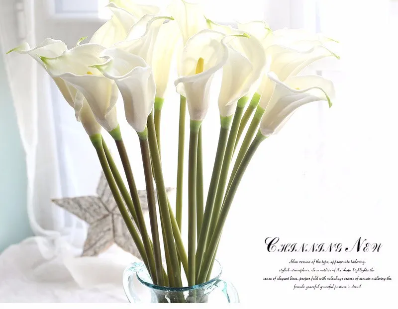 Artificial calla lily flower simulation real touch flowers hand bouquet flores wedding decoration fake flowers party supplies (3)