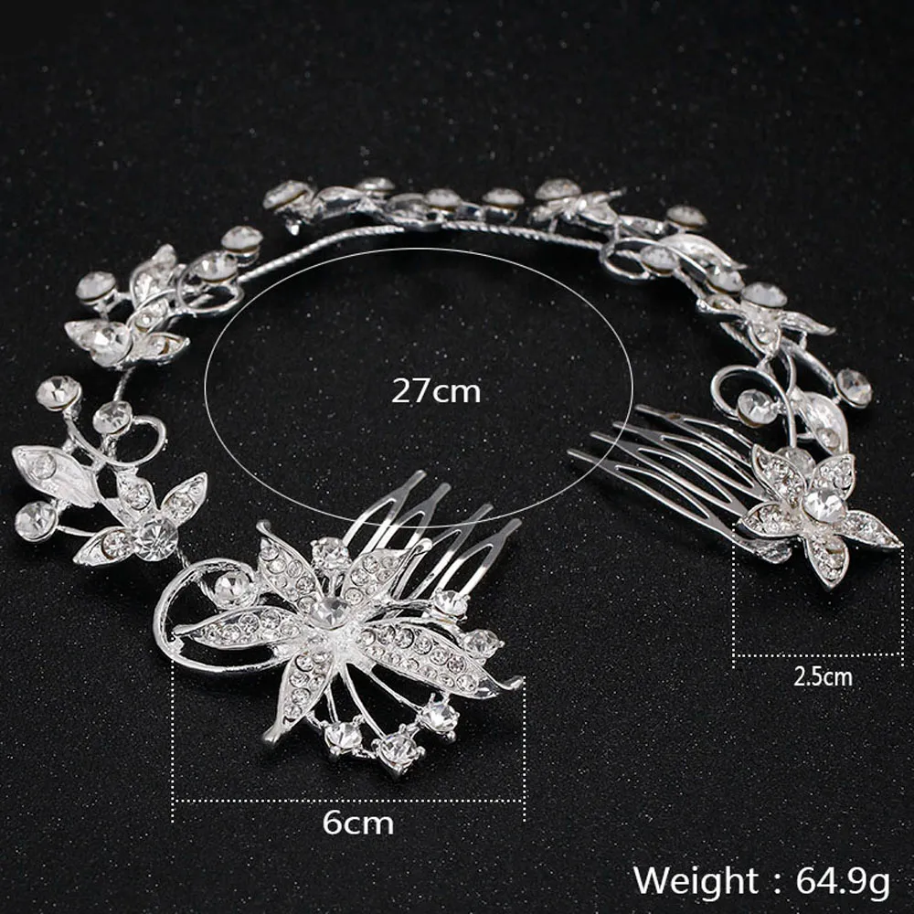 2019 New Arrival Hairpins Feis Whole Long Style Crystal Diamond Flower And Leaf Bride Hair Decoration Wedding Accesso2119130