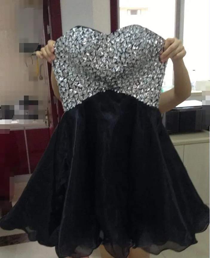 Cheap Homecoming Dresses Shinning Sequin Sweetheart A Line Short Organza Cocktail Party Gowns New Hot Sale cocktail dresses