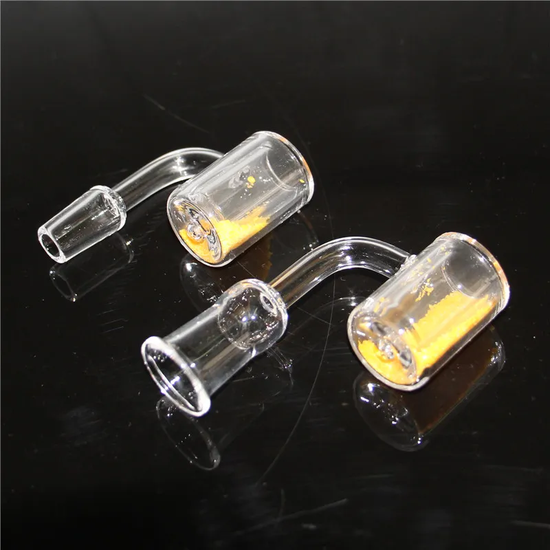 Smoking Quartz Thermal Banger 25mm OD with Thermochromic Bucket Double Tube Bangers Nail color changing nails For Oil Rig Glass Bong