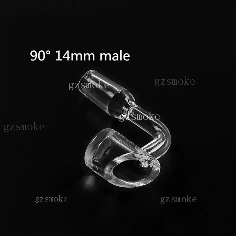 Quartz banger 4mm thick domeless 100% real crystal quartz nail for bong 90 degrees 18mm 14mm male female wax 45 degree smoking Accessories