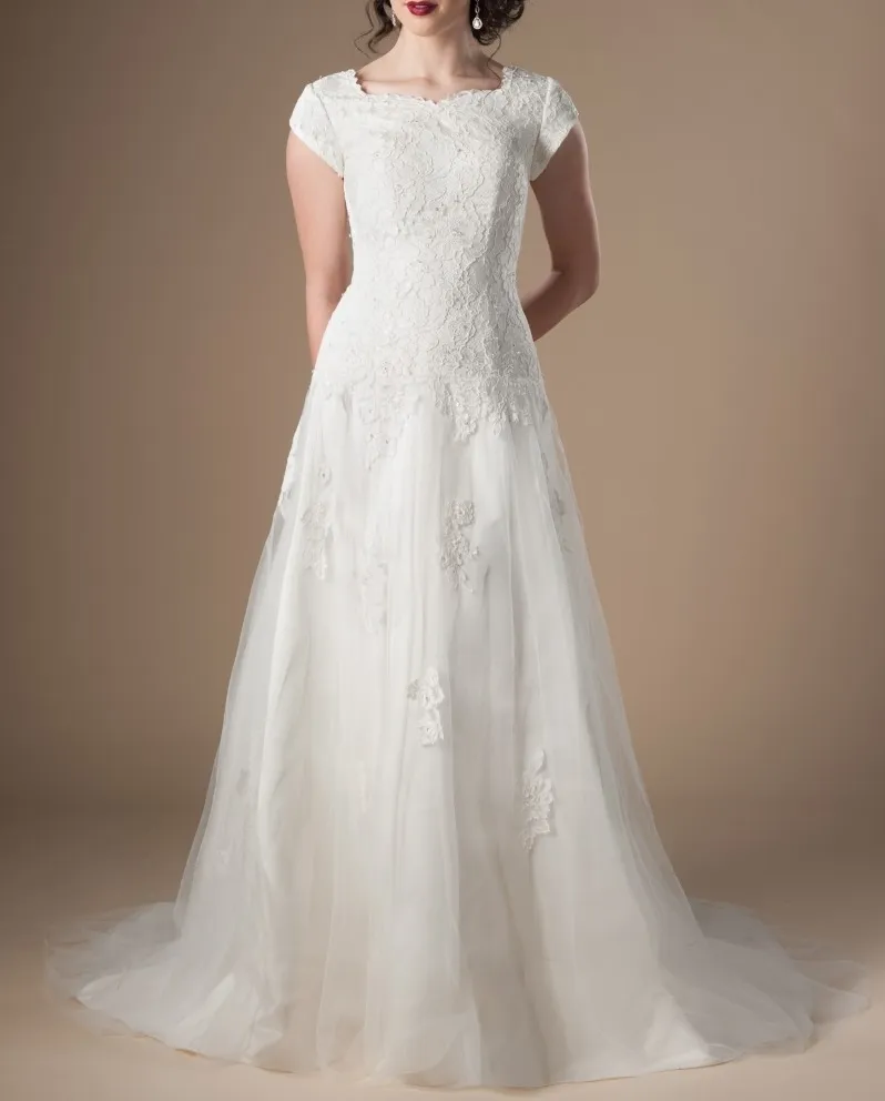 Elegant Lace Modest Wedding Dress with Sleeves - Shop Now! Best Seller,  A-Line Bridal Gown from Dhgate A-Line Wedding Dresses - price 120.34, image size:798x992