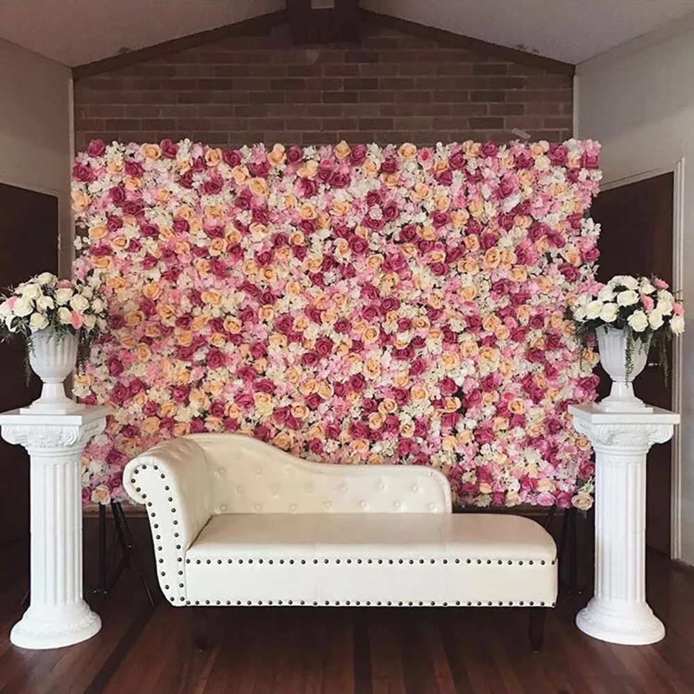 jr0108 무료 배송 뜨거운 판매 저렴한 Christams/Festive/Party/Party/Wedding Stage 인공적인 Befutiful Silk Flower Wall 배경 장식 꽃