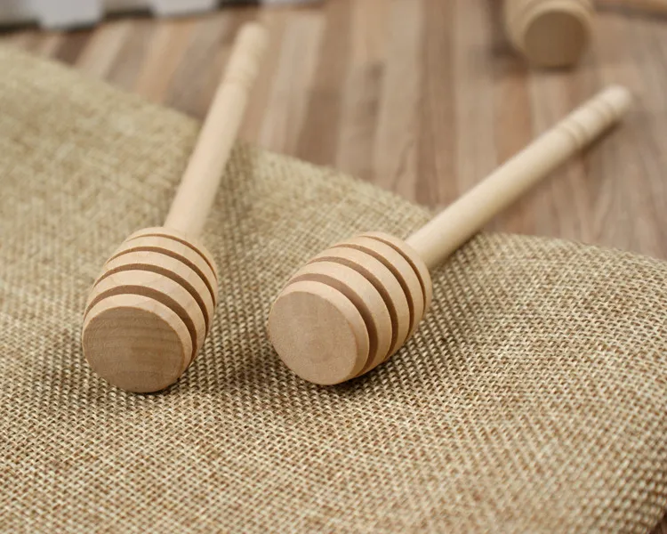 Mini Wooden Honey Stick Honey Dipper Party Supply Wood spoon for Honey Jar Long Handle Mixing Stick XB18438707