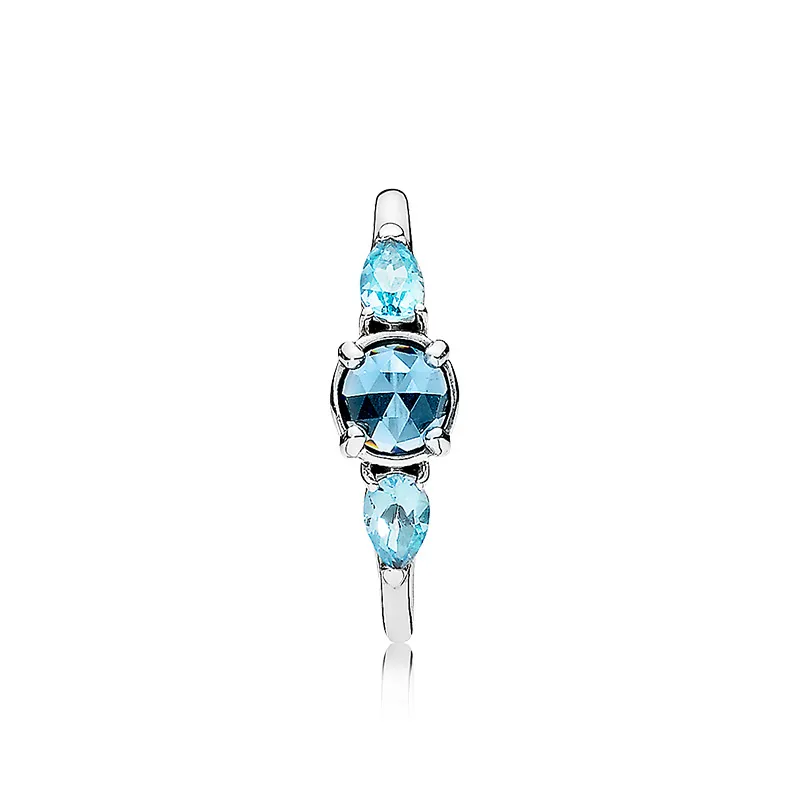 100% 925 sterling zilveren blauwe diamant saffierring met originele dozen fit pandora stijl trouwring Valentijnsdag cadeau voor vrouwen