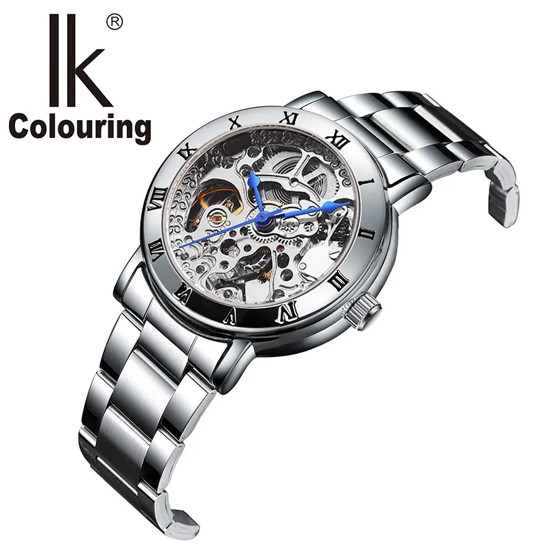 IK 2019 New Fashion Automatic Mechanical Women Watch Hollow Skeleton Full Steel OL Lady Watch Women Montre femme Orologio Donna235l