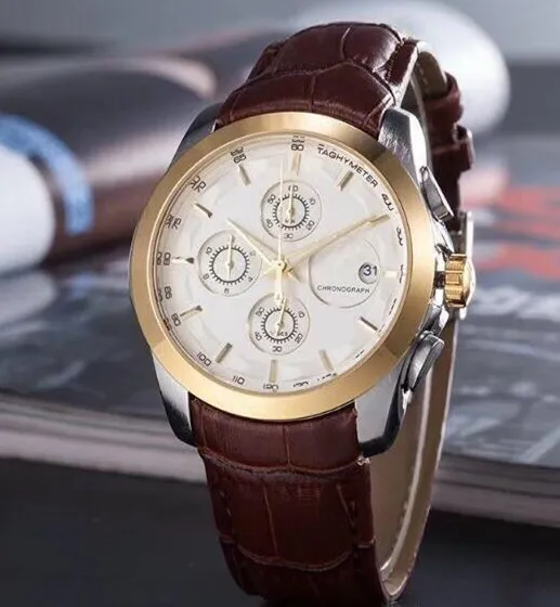 2019 stopwatch al het werk Horloge Menes zilveren kast witte wijzerplaat roestvrij staal merk kaliber horloge analoog glas achterkant horloge Montre 2959