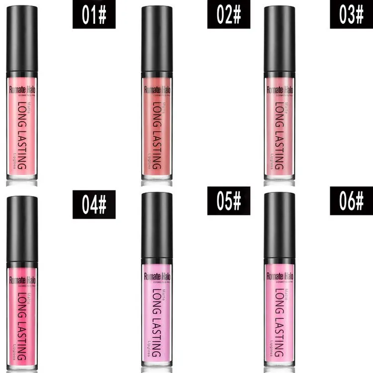 Långvarig lyxig 17 färger Lip Gloss Tint Lip Balm Matt Flytande läppstift Makeup Romate Halo