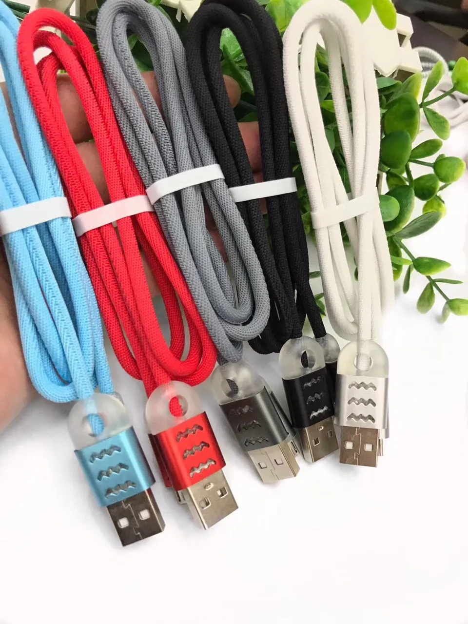 Alta velocidade Micro USB LED de luz visível Cable 1m 3 pés de carga Data Sync extra Adaptador Linha para Android para Samsung entregas