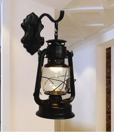 Kerosene Lamp Wall lamp wrought iron retro creative bedroom dining room aisle balcony living room garden lamp