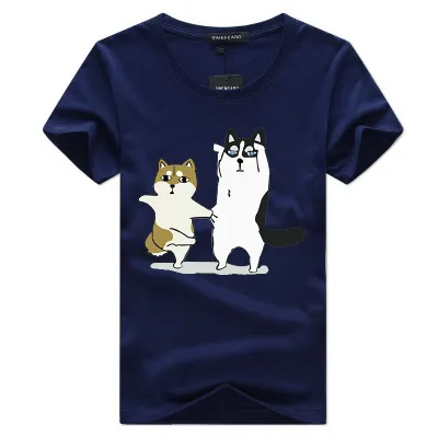 Homens Casual Verão camiseta Mens Animal Dos Desenhos Animados Impresso camisetas Homens Tripulação Pescoço de Manga Curta Top clothing