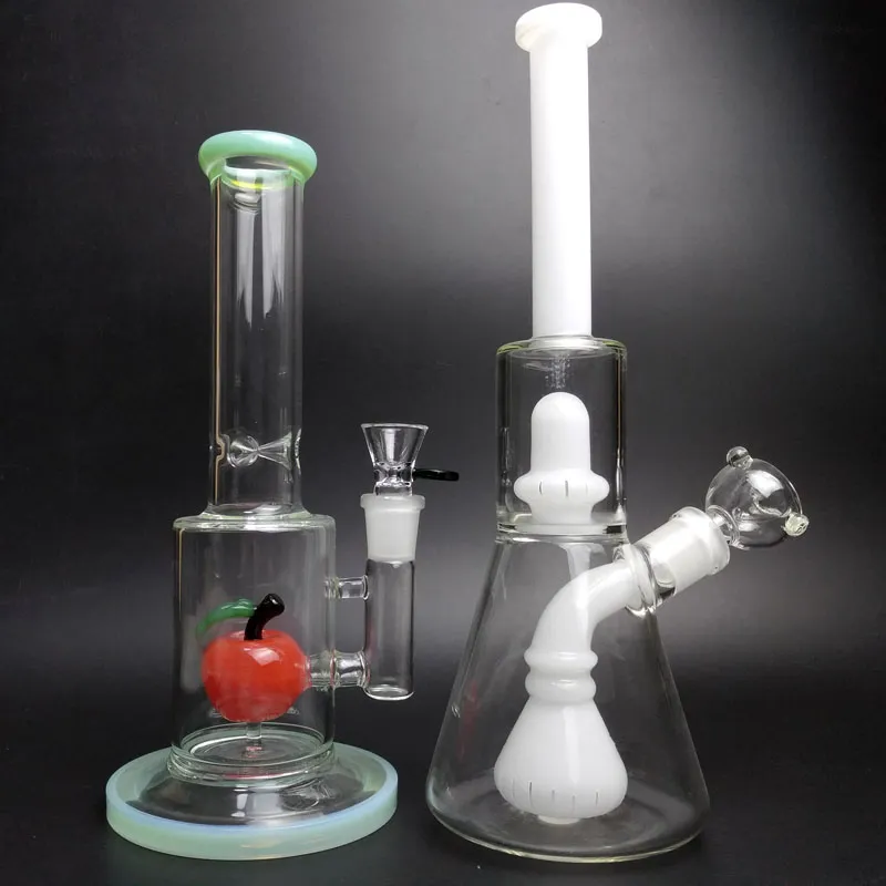 Cam Bong Waterpipe Beaker WTIH Percolators Duş Kapağı Percs Buz İzli Su Boruları 18.8mm Düz Tüp Bongs Bubbler