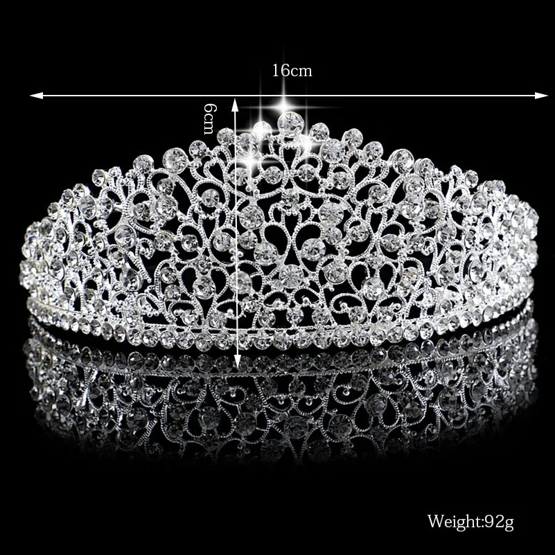 Luxury Bridal Crown Sparkling Rhinestone Crystals Roayal Wedding Crowns Crystal Hair Accessories Birthday Party Tiaras Quinceaner 16*6 cm