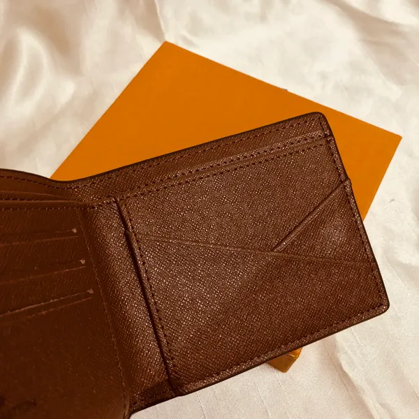 M60895 MULTIPLE WALLET 디자이너 남성 Bifold 캔버스 지갑 카드 홀더 포켓 오거나이저