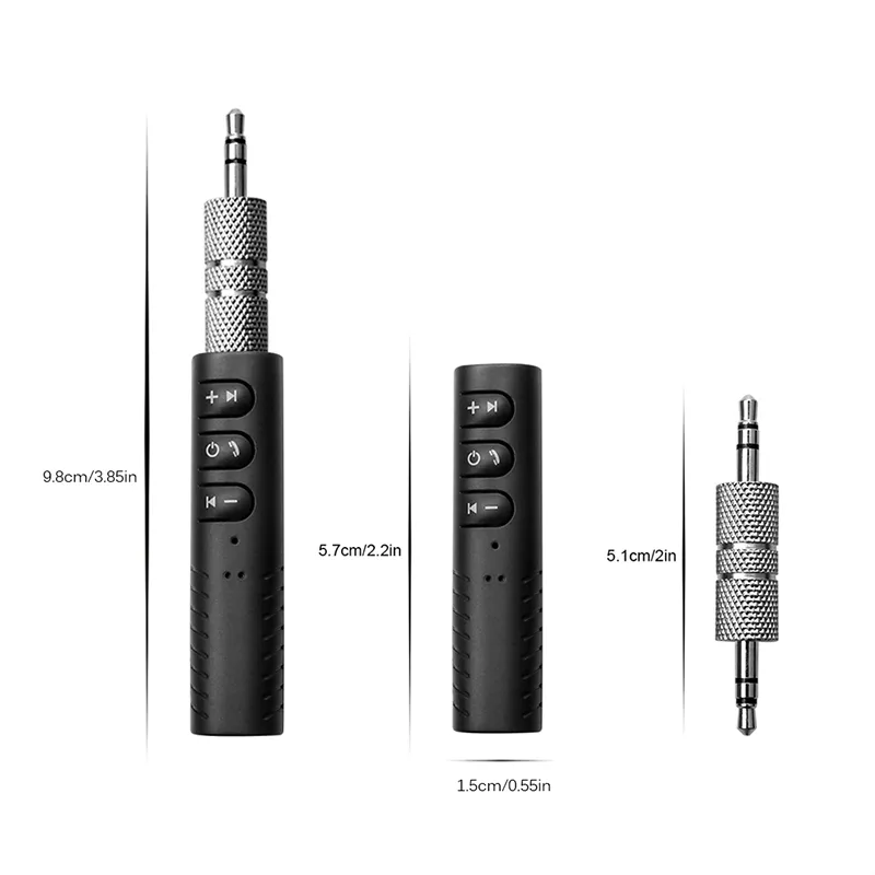 ワイヤレスBluetoothキットオーディオレシーバーハンズフリー3.5mmジャックアウズカーミュージックスティックホームオートステレオシステム用