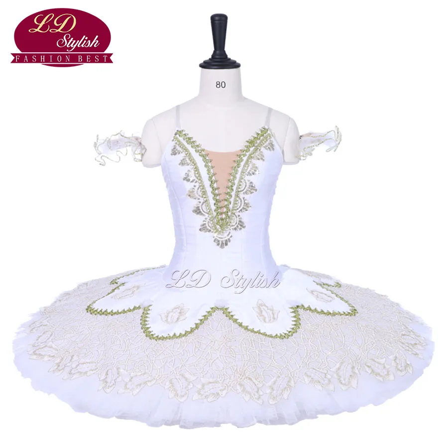 専門のバレエチュチュスワン湖の演奏ステージウェアは、大人の女性の白いバレエダンスコンペティション衣装ガールズバレエスカート