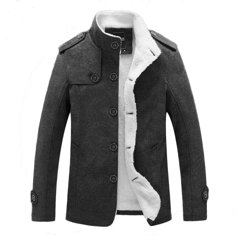 Winter Männer Baumwolljacke Männer Slim Wolle Warme Outwear Mantel Casual Stehkragen Herrenjacke und Mantel JAQUETA Masculino