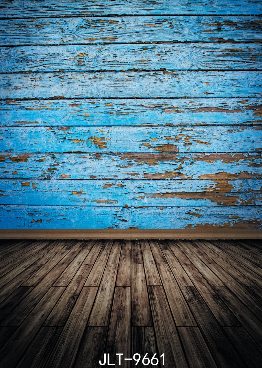 vinyl cloth 3d photography backdrops wooden floor blue old wooden wall photo background customize for photo studio photophone