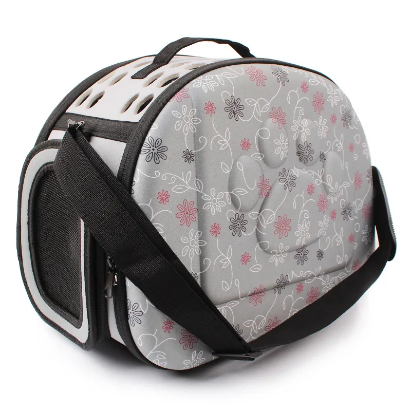 Dog Carrier Puppy Portable Travel Tote Pet Bag Eva Väskor Axel Andningsbar Utomhus Ryggsäck Folding Bekväm Zipper Pet House Stor Storlek