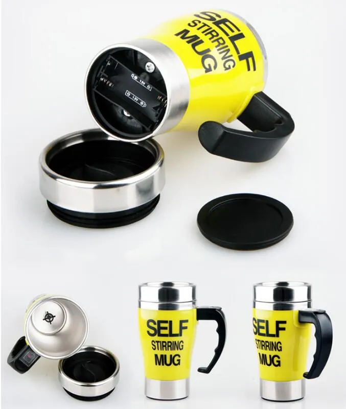 350ml Self Stirring Mugs Stainless Steel Lazy cup kitchen dining Mug Auto Mixing Tea Coffee Cup Office tumbler Hfestival Gifts