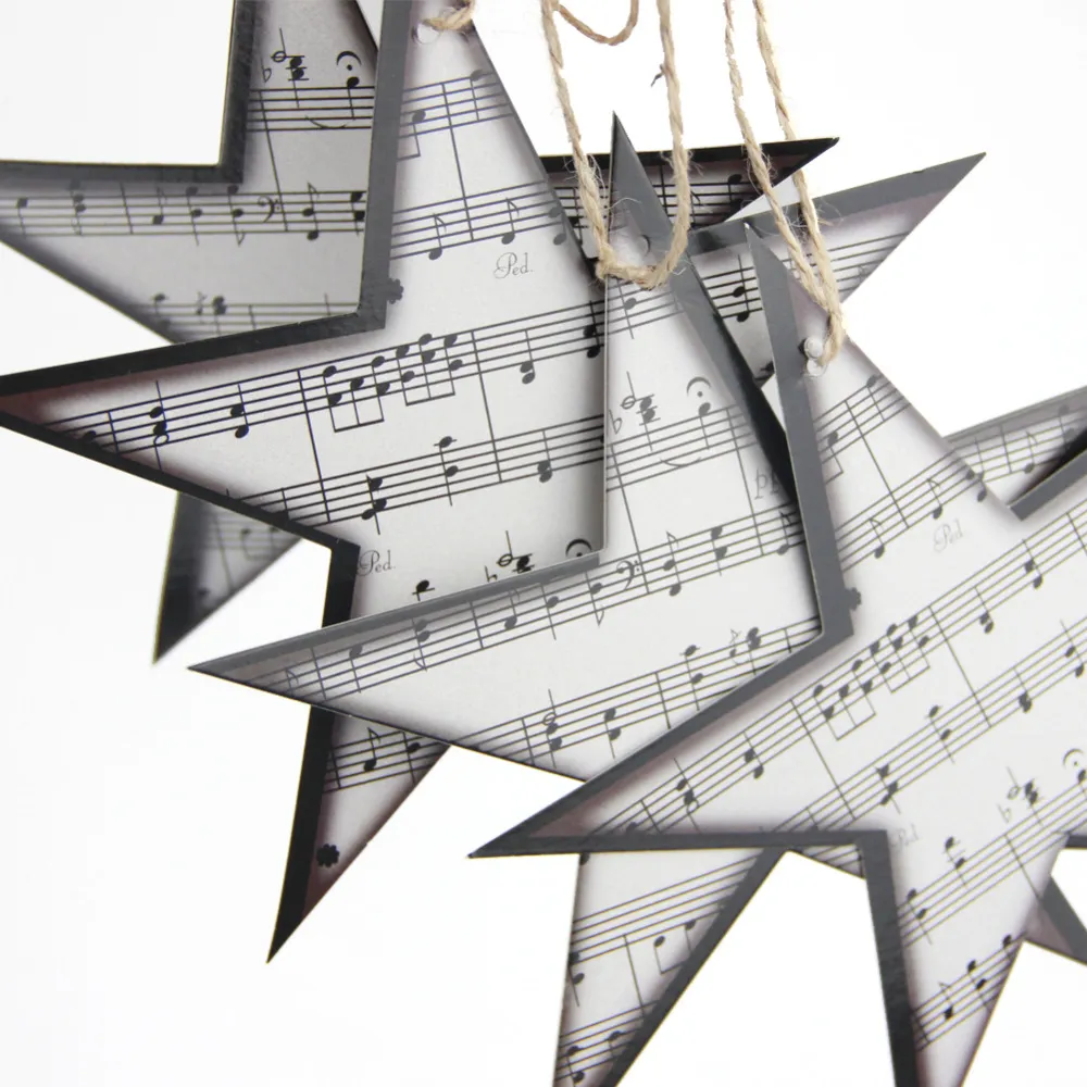 Vintage Twinkle Little Star Sheet Music Garland Star Ornaments Christmas Tree Ornaments Home Musicthemed Party Decor6028769