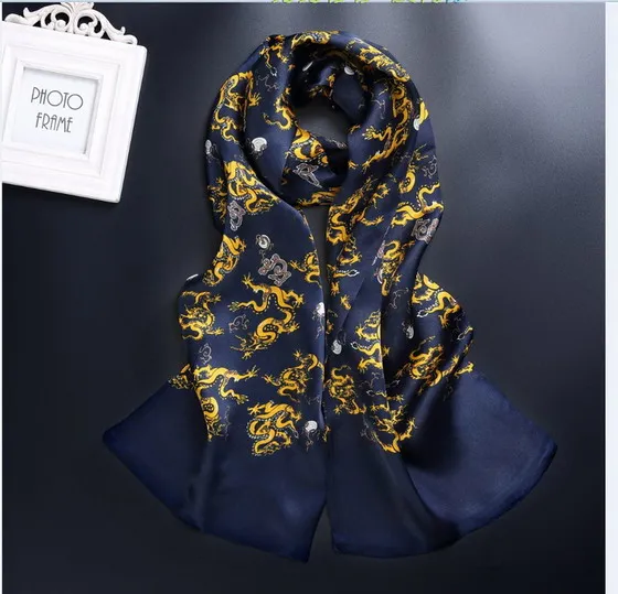 Ny vintage Silk Men Cravat Scarf Fashion Paisley Kontrollera blommor Mönster Print 2 Layer Dot Pure Silk Satin Neckerchiefs 60 Color#40265s