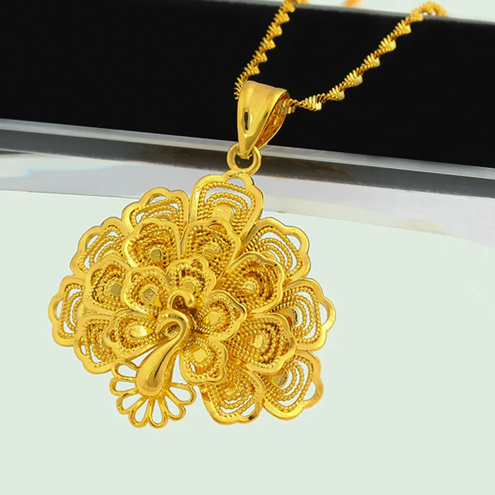 Pendentif Bambou Porte-bonheur En Or 24 Carats - Sans Chaîne, Fourni Avec Cordon Cuir