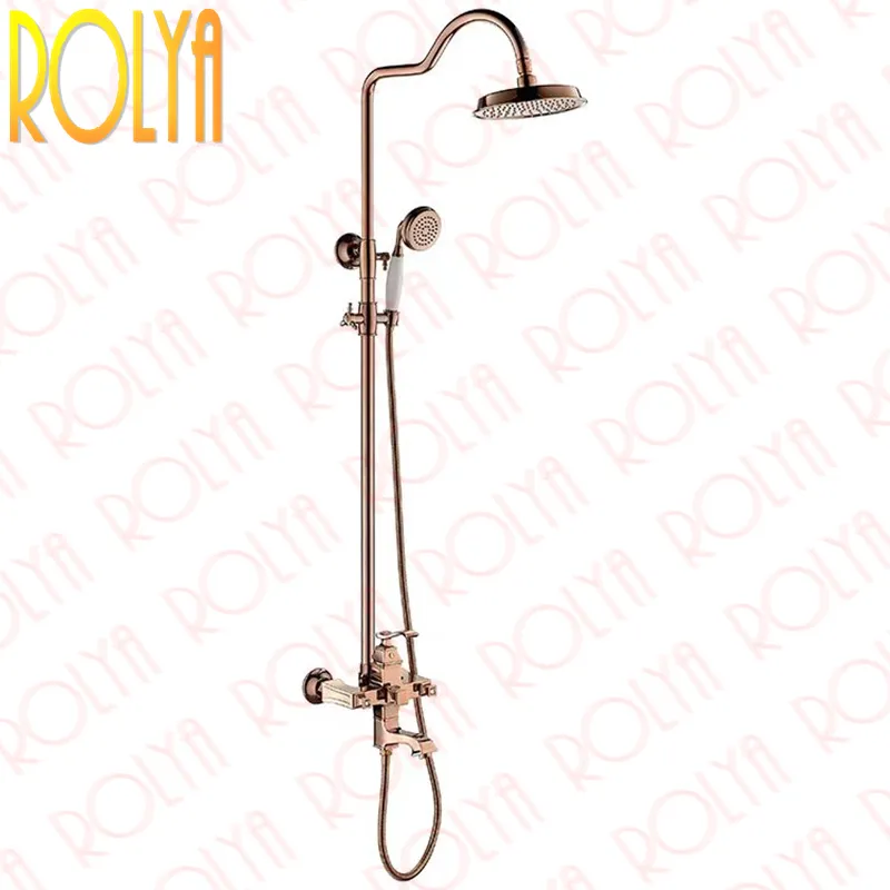Rolya Rose Gold / ORB / Golden Exposed Luxurious Bathroom Shower Sets Torneiras misturadoras BathShower