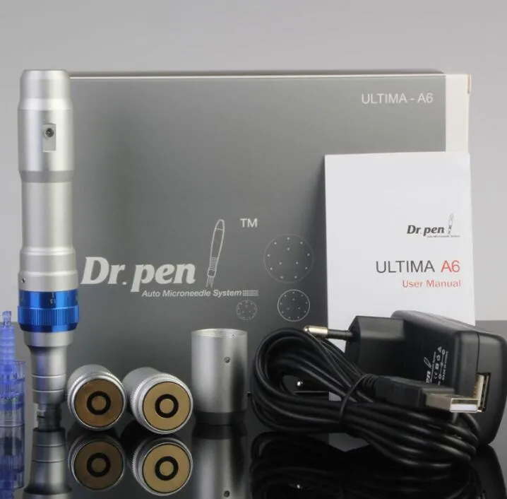 Trådlös Derma Pen Dr.Pen Ultima A6 Auto Electric Micro Needle 12 Needles Rechargeable Dermapen Mesopen med utbytbar nålpatron