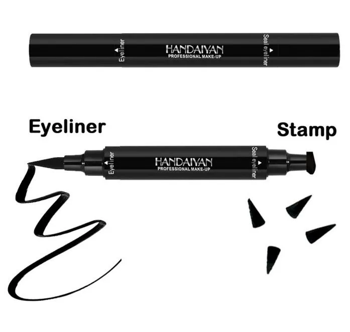 2018 new Liquid Eyeliner Stamp Pencils Long Lasting waterproof Eye Liner stamp seal double-ended with black color