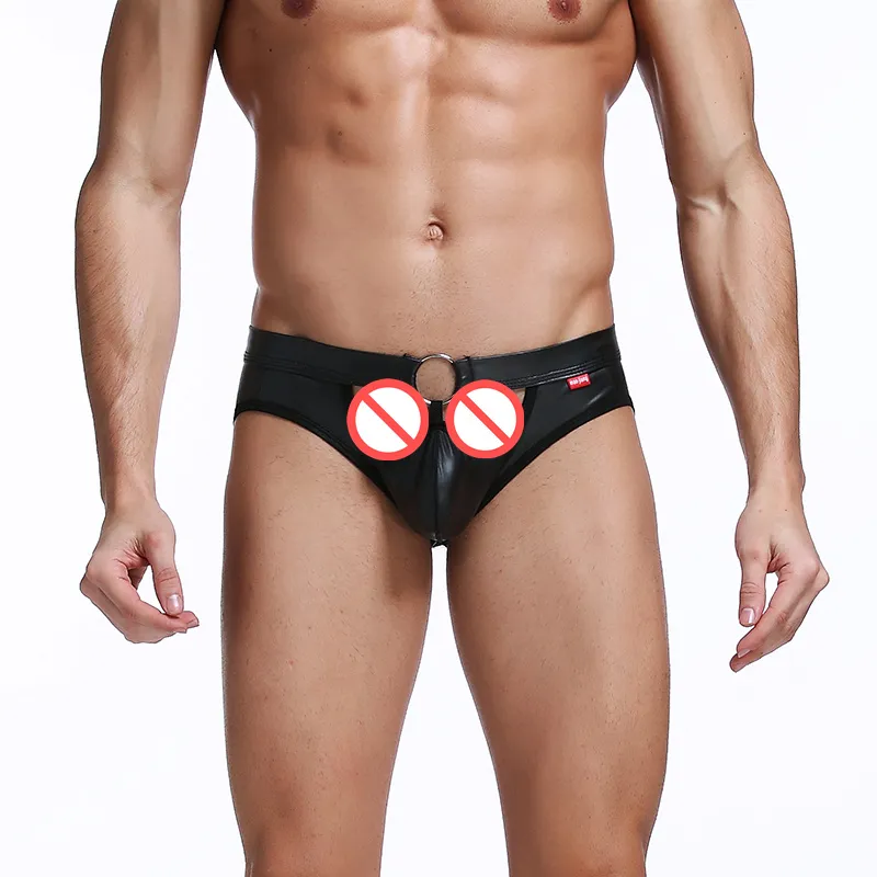 Sexy Mens Bikini Faux Leather Spandex Underwear Thongs G Strings Pouch  Jockstrap Gay Exotic Panties Hollow Out Penis Mens Thongs Underwear From  Ohaiiou, $10.84