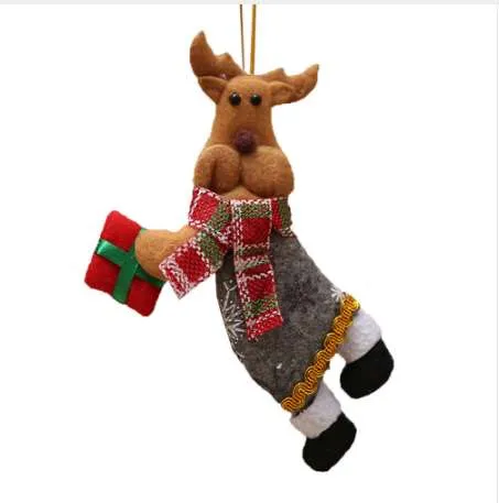 Frohe Weihnachten Ornamente Geschenk Santa Claus Schneemann Baum Tuch Spielzeug Puppe 18*10CM Weihnachten Hängen Dekorationen Enfeites de Natal nt #
