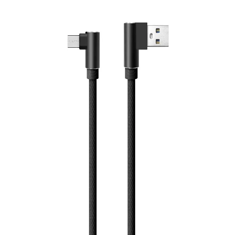 90 graders rätvinklig typ C-kablar Micro USB-kabel Snabbladdning Laddarsladd Kabel 1m/3ft Universal för Android-kabel