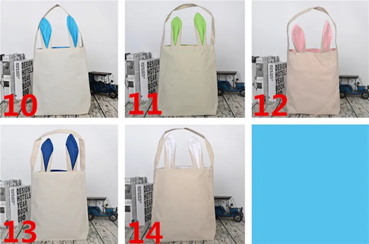 5 kleuren Pasen Bunny Bag Viering Geschenken Pasen Hare Geschenken Katoen Canvas Handtassen Winkelen Bag Pasen Gift Opbergzakken T1I229