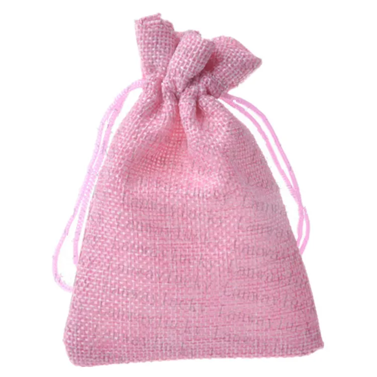 10 * 15cm Färger Linne Drawstring Bags Bröllop Favor Craft Diy Christmas Party Presentväska 3,9 * 5,9 tum 50 st / parti