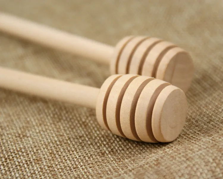 Mini trä honung stick honung dipper fest leverans träsked för honung burk lång handtag blandning stick xb1